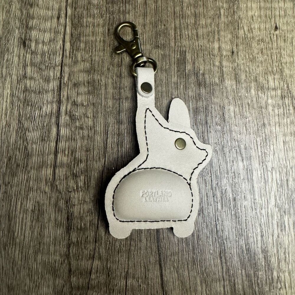 PEBBLED BLACK Leather Purse Charm FAST SHIP Portland Leather Dog Lover CHESTER - Picture 4 of 4